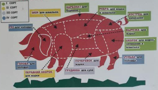 Схема разруба мяса